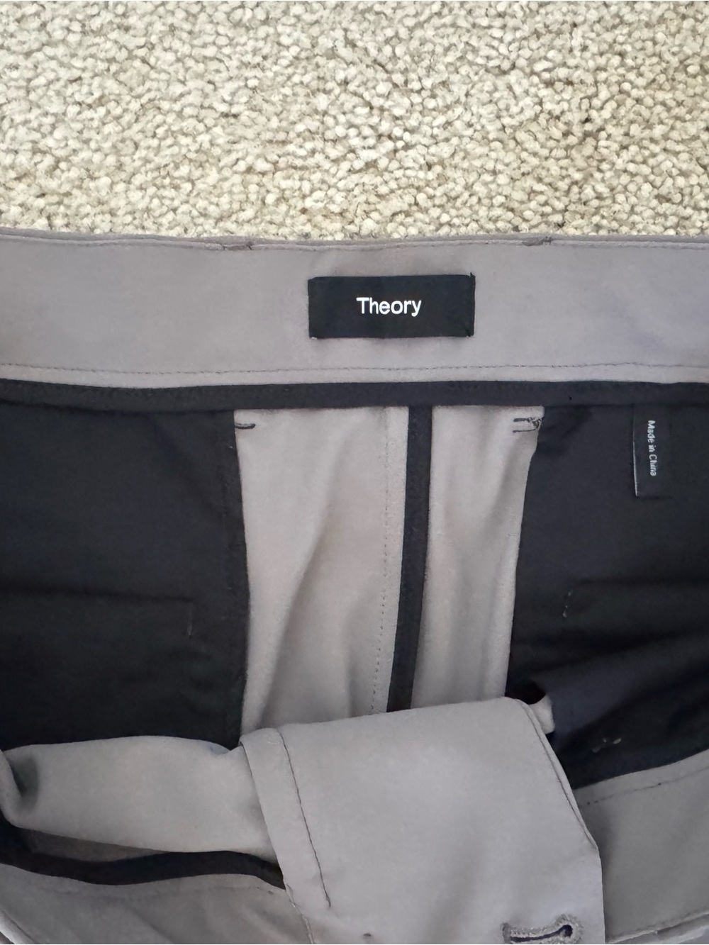 Theory Men's Taupe Dress Pants - Picture 2 of 4